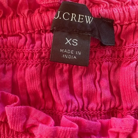 J. Crew Smocked Puff Sleeve Top - Pink - XS - Picture 3 of 9